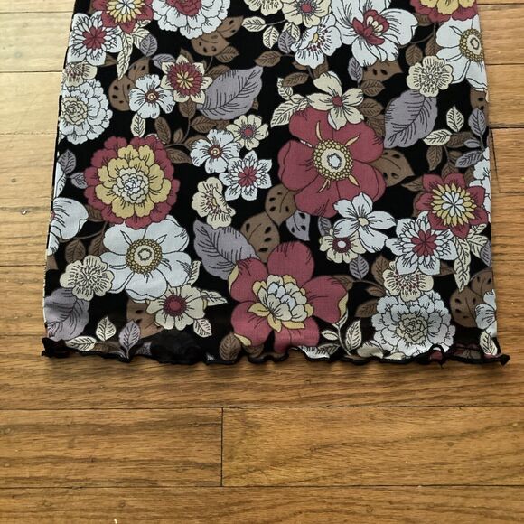 Forever 21 Mesh Slip Dress Size XS Floral Empire Waist Retro Y2K Fairy - Picture 3 of 8